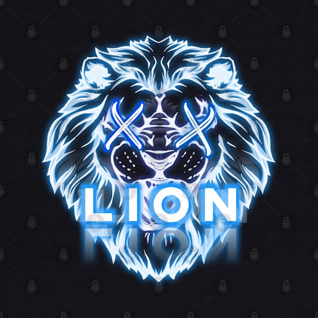 Neon lion by oofek96@gmail.com